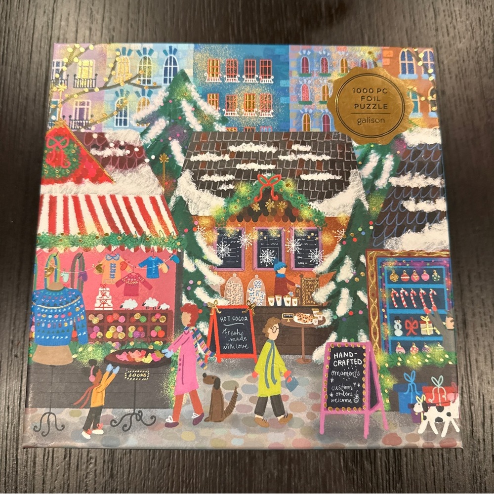 Galison Merry Market 1000-Piece Foil Puzzle